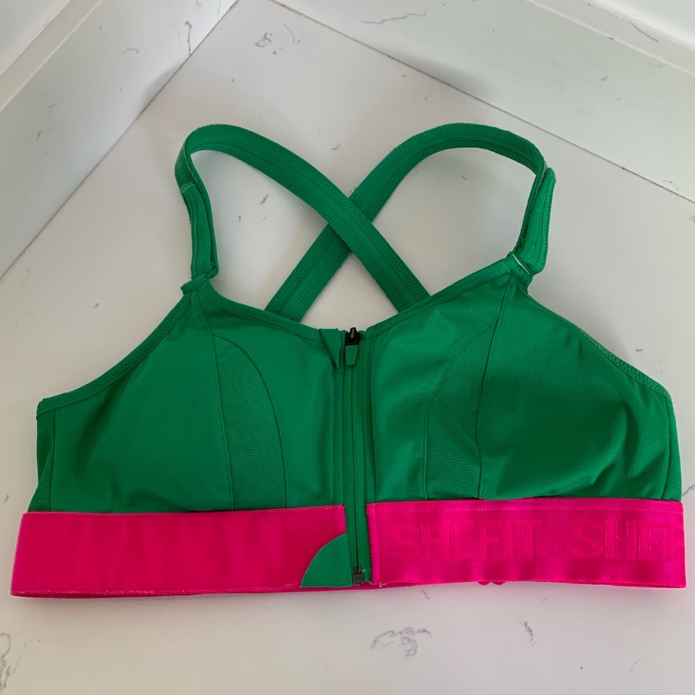 Shefit Ultimate Sports bra in Luxe green and fuscia